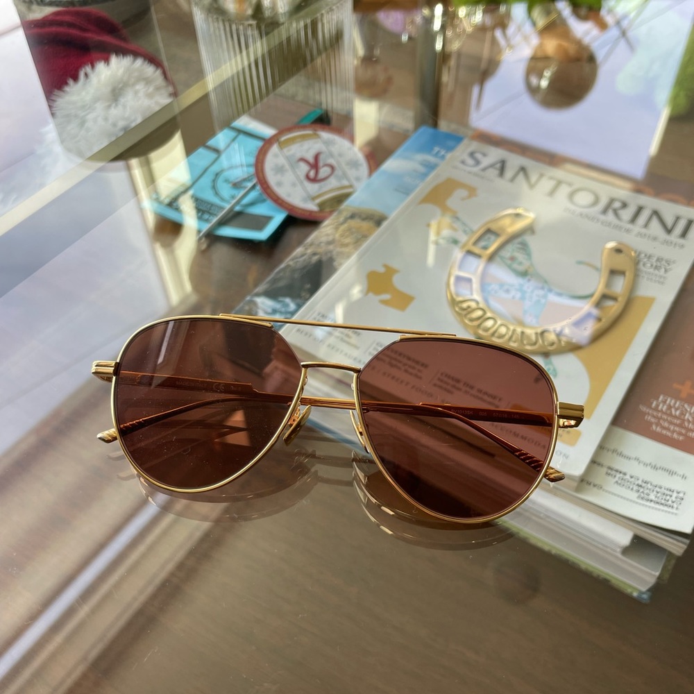 Bottega Veneta Gold Sunglasses